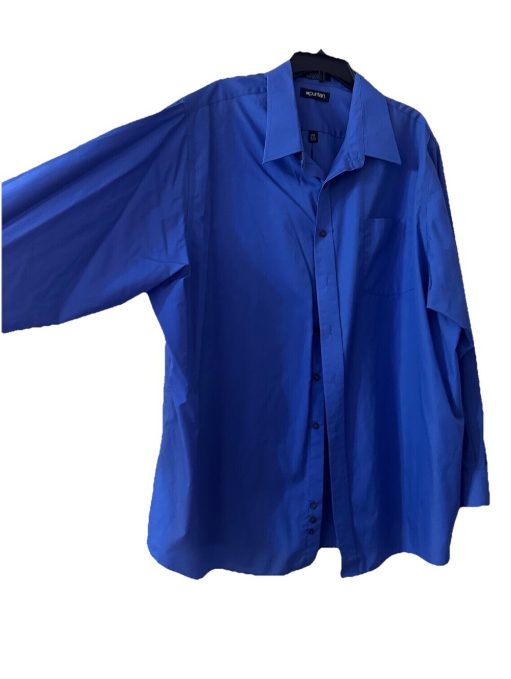 Puritan Men’s 3XL 19-19.5 36/37 Blue Long Sleeve Button Down Dress Shirt